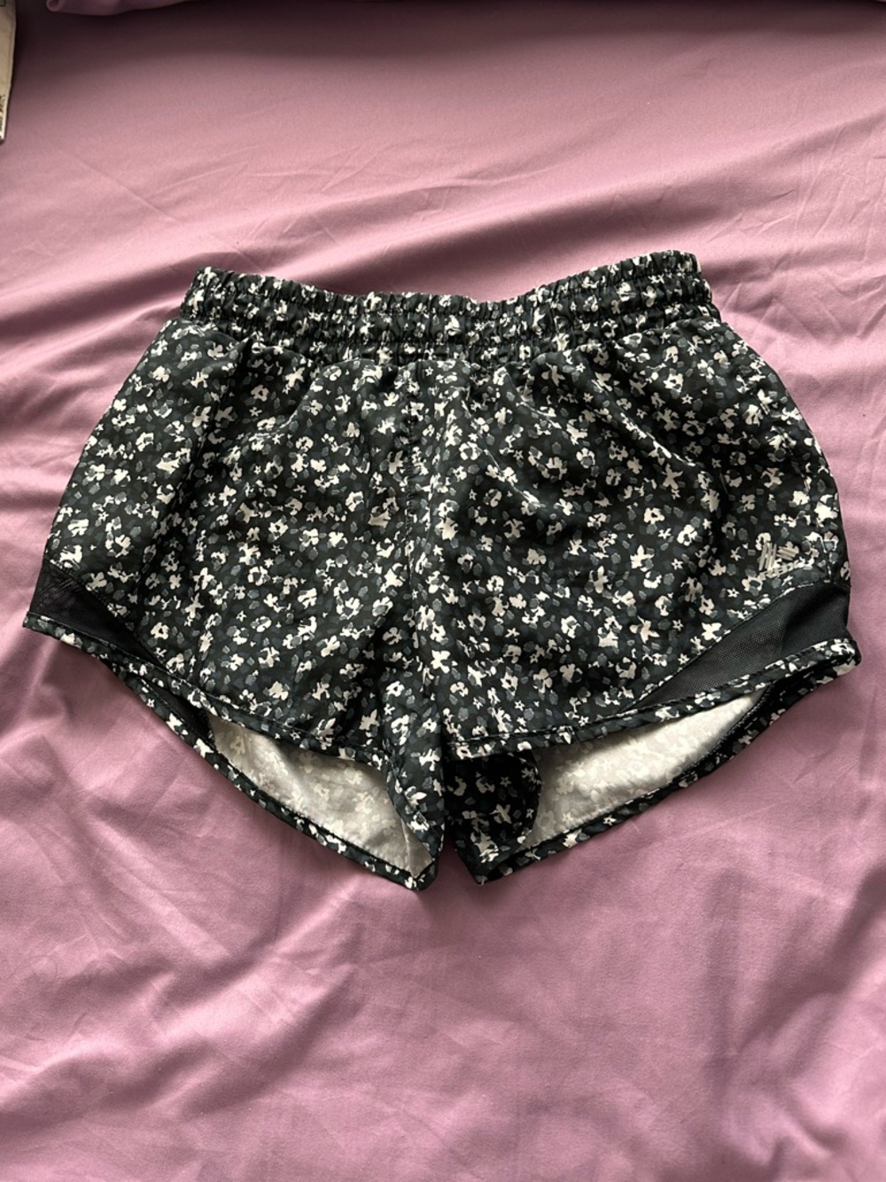 RBX Black Floral-Trim Performance Shorts